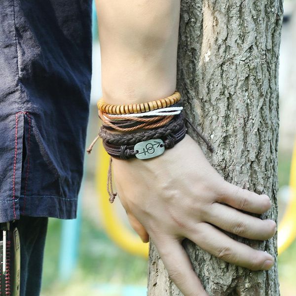 4pcs/set vintage men multilayer woven buckle braided rope bracelet wristband new, Golden;silver
4pcs/set vintage men multilayer woven buckle braided rope bracelet wristband new, Golden;silver
