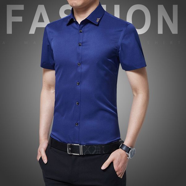 2020 new casual shirt men short sleeve slim fit summer mens dress shirts solid formal men shirt plus size 5xl chemise homme, White;black
2020 new casual shirt men short sleeve slim fit summer mens dress shirts solid formal men shirt plus size 5xl chemise homme, White;black