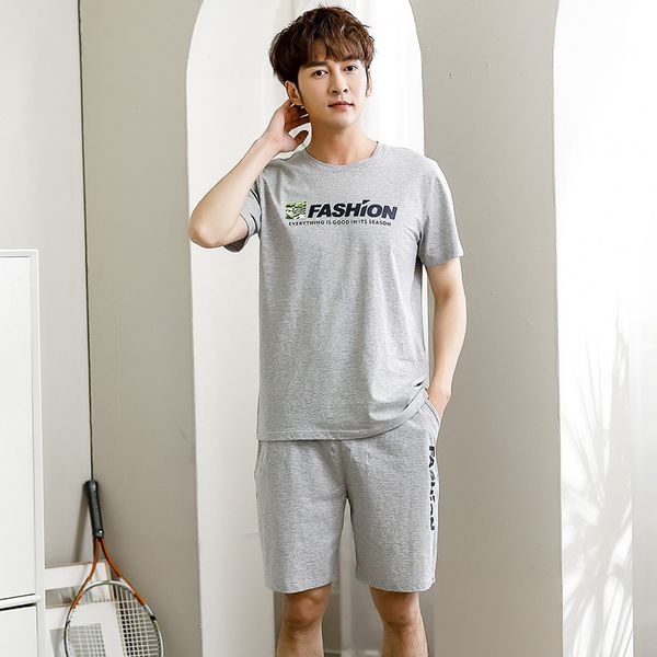 men's sleepwear summer short sleeve t-shirt and shorts for home wear soft cotton sport 2 pcs pajama set suit, Black;brown
men's sleepwear summer short sleeve t-shirt and shorts for home wear soft cotton sport 2 pcs pajama set suit, Black;brown