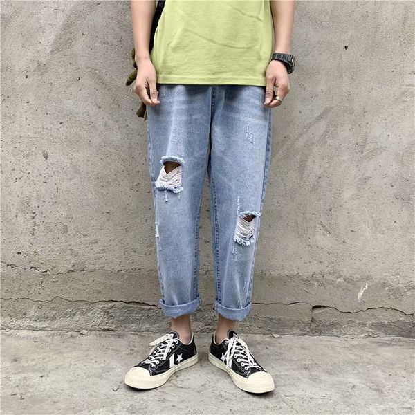 summer 2020 new hole jeans men's tide pants loose hip-hop beggar tide brand nine-point cec straight fall wide-leg daddy ins, Blue
summer 2020 new hole jeans men's tide pants loose hip-hop beggar tide brand nine-point cec straight fall wide-leg daddy ins, Blue