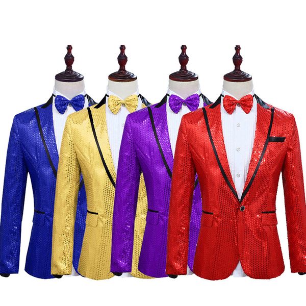 2019 new men clothing korean version fashion sequins men's suits costumes jacket nightclub dj singer personality sequin suit, White;black
2019 new men clothing korean version fashion sequins men's suits costumes jacket nightclub dj singer personality sequin suit, White;black