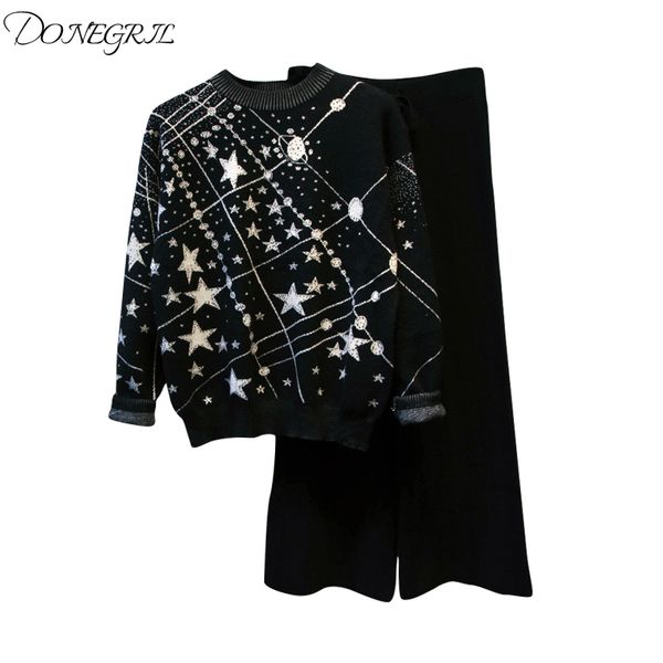 women's tracksuits 2021 autumn and winter european station stars loose long-sleeved sweater coat wide leg pants suit, Gray
women's tracksuits 2021 autumn and winter european station stars loose long-sleeved sweater coat wide leg pants suit, Gray