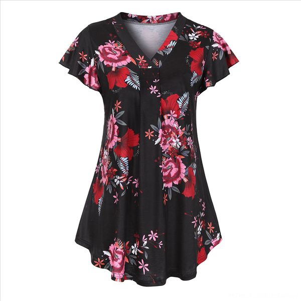 new 2020 summer pullover v-neck element flower printing sleeve t-shirt sleeve short-sleeved t-shirt female, White
new 2020 summer pullover v-neck element flower printing sleeve t-shirt sleeve short-sleeved t-shirt female, White