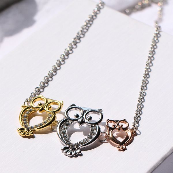 new fashionable animal clavicle chain in europe and america with lovely personality and 3-color electroplated pendant owl pendant necklace, Silver
new fashionable animal clavicle chain in europe and america with lovely personality and 3-color electroplated pendant owl pendant necklace, Silver