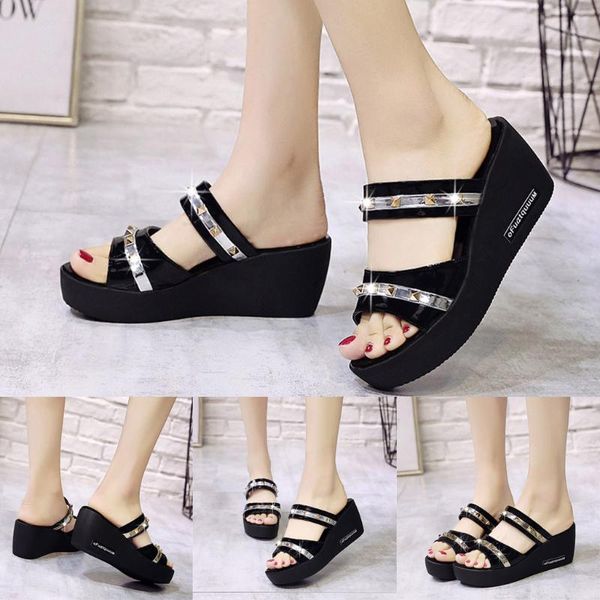 summer flip flops women's non-slip thick bottom wedge heel slippers sandals beach platform shoes for woman open toe shoes #0507, Black
summer flip flops women's non-slip thick bottom wedge heel slippers sandals beach platform shoes for woman open toe shoes #0507, Black