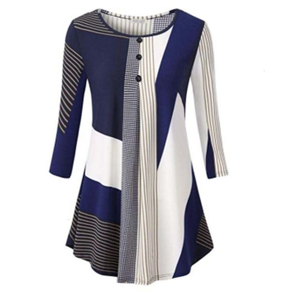 women women blouse autumn blouse women three quarter round collar shirt floral irregular streak loose casual tunic v neck button, White
women women blouse autumn blouse women three quarter round collar shirt floral irregular streak loose casual tunic v neck button, White