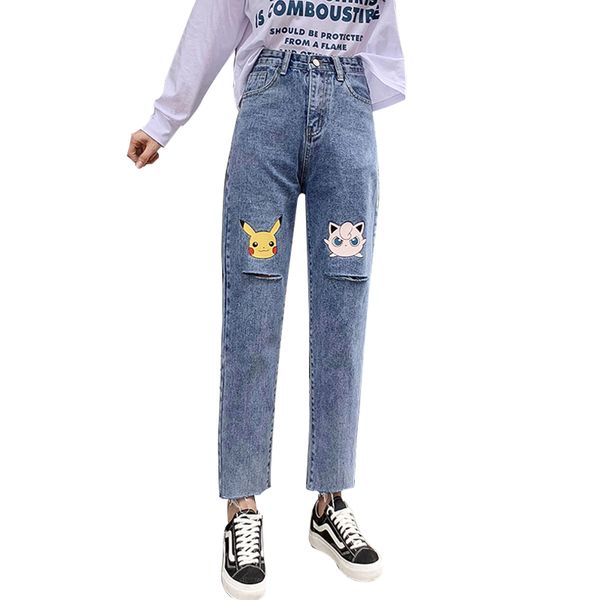 summer jeans women 2019 new harajuku cute print jeans loose high waist retro cartoon hole female chic #8011, Blue
summer jeans women 2019 new harajuku cute print jeans loose high waist retro cartoon hole female chic #8011, Blue