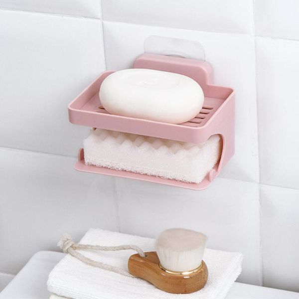 double layers soap box wall mounted soap sponge dish storage rack drain bathroom holder
double layers soap box wall mounted soap sponge dish storage rack drain bathroom holder