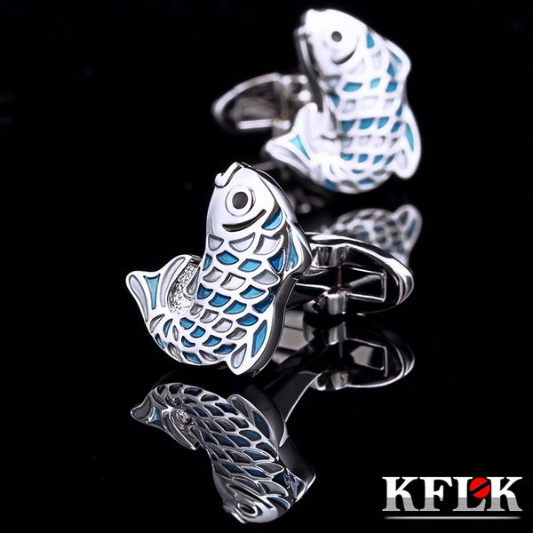 kflk jewelry french shirt cufflinks for men's gifts brand animal cuff buttons blue fish cuff links sh190727, Silver
kflk jewelry french shirt cufflinks for men's gifts brand animal cuff buttons blue fish cuff links sh190727, Silver