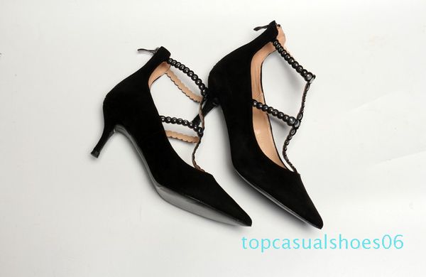 pointed high heels single rivets shallow mouth suede female banquet high heels shoes elegant female wedding shoes heel t06, Black
pointed high heels single rivets shallow mouth suede female banquet high heels shoes elegant female wedding shoes heel t06, Black