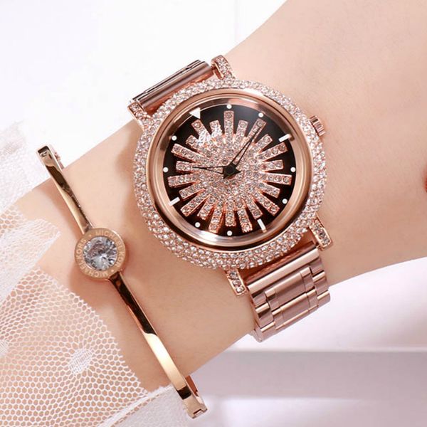 gedi rose gold watch women special design 360 degrees rotation diamond dial watches mesh magnet ladies quartz watch, Slivery;brown
gedi rose gold watch women special design 360 degrees rotation diamond dial watches mesh magnet ladies quartz watch, Slivery;brown