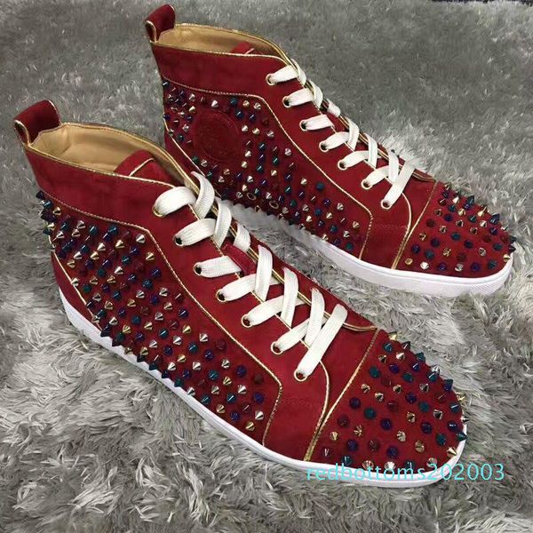 high studded spikes casual flats red bottom luxury sneakers shoes with box 2017 new for mens and women party lovers designer r02, Black
high studded spikes casual flats red bottom luxury sneakers shoes with box 2017 new for mens and women party lovers designer r02, Black