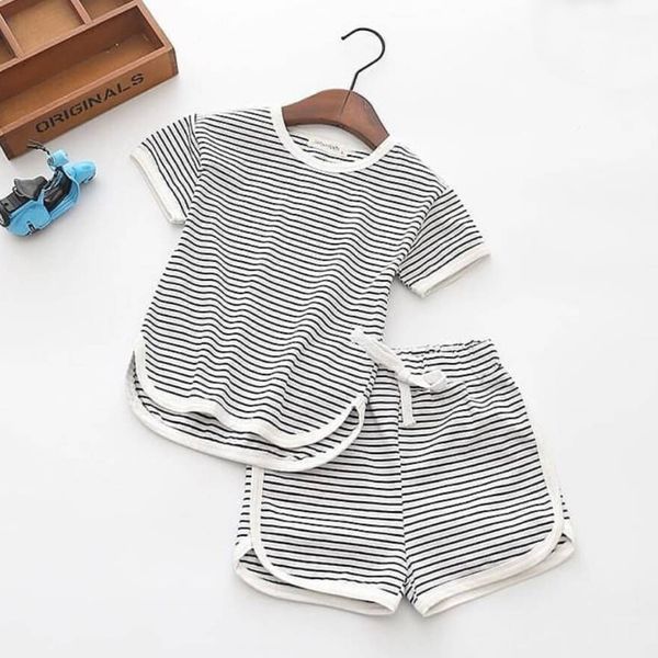 2pcs toddler girl boy clothes set striped tops t-shirt shorts pants children clothes 2019 ongens kleding 4 jaar, White
2pcs toddler girl boy clothes set striped tops t-shirt shorts pants children clothes 2019 ongens kleding 4 jaar, White