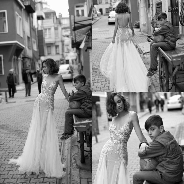 liz martinez 2019 mermaid wedding dresses lace appliques sweep train boho bohemian wedding dress custom made backless bridal gowns, White
liz martinez 2019 mermaid wedding dresses lace appliques sweep train boho bohemian wedding dress custom made backless bridal gowns, White