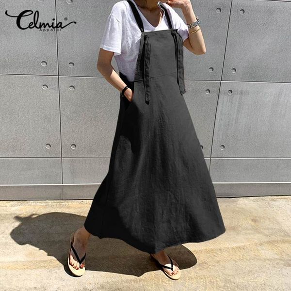 casual dresses 2021 loose celmia women fashion sleeveless maxi dress plus size vintage strappy long vestidos solid female, Black;gray
casual dresses 2021 loose celmia women fashion sleeveless maxi dress plus size vintage strappy long vestidos solid female, Black;gray