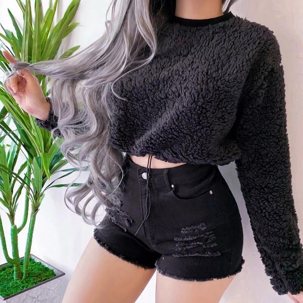 fashion solid plush blouse casual crop winter ladies o-neck bottom female women long sleeve tee shirt blusas pullover, White
fashion solid plush blouse casual crop winter ladies o-neck bottom female women long sleeve tee shirt blusas pullover, White