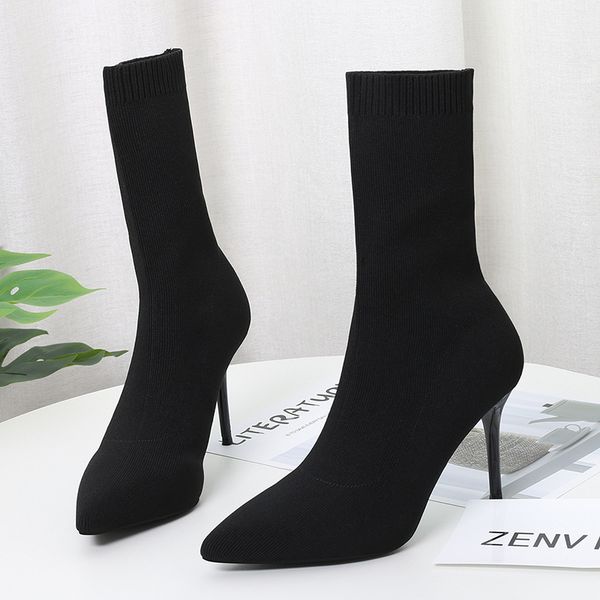 sock boots for women ladies solid high heel boots slip-on pointed toes pumps fashion shoes big size women cotton boots for winter zy2721, Black
sock boots for women ladies solid high heel boots slip-on pointed toes pumps fashion shoes big size women cotton boots for winter zy2721, Black