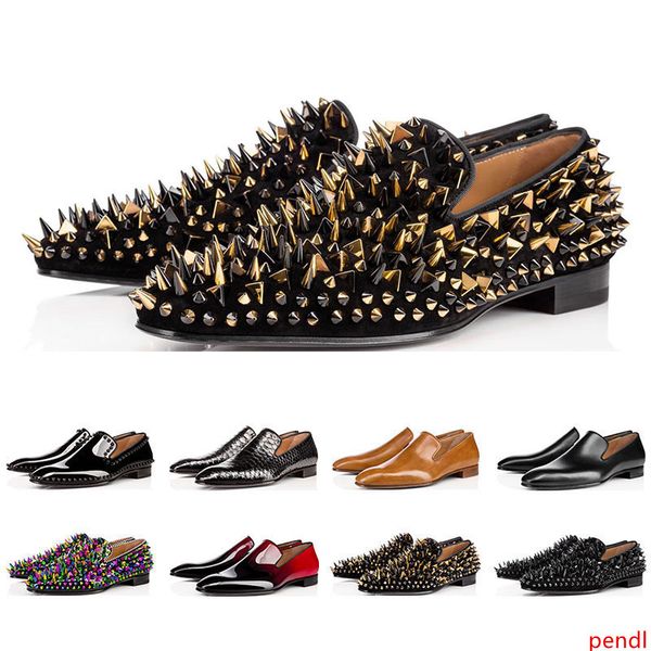 luxury designer mens shoes loafers black red spike patent leather slip on dress wedding flats bottoms shoe for business party size 39-47
luxury designer mens shoes loafers black red spike patent leather slip on dress wedding flats bottoms shoe for business party size 39-47
