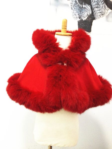 kid with real fur length 30cm for age1-2 detachable hood cashmere cape, Red;brown
kid with real fur length 30cm for age1-2 detachable hood cashmere cape, Red;brown