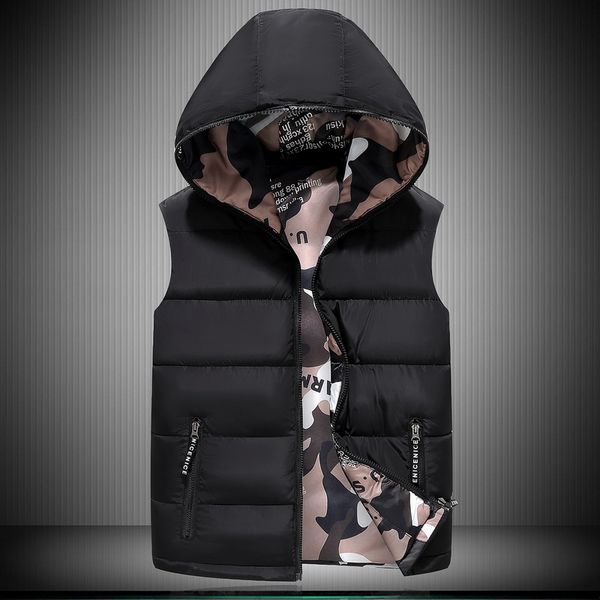 fashion reversible men vest winter men brand hooded vest male cotton-padded waistcoat jacket and coat warm nice, Black;white
fashion reversible men vest winter men brand hooded vest male cotton-padded waistcoat jacket and coat warm nice, Black;white