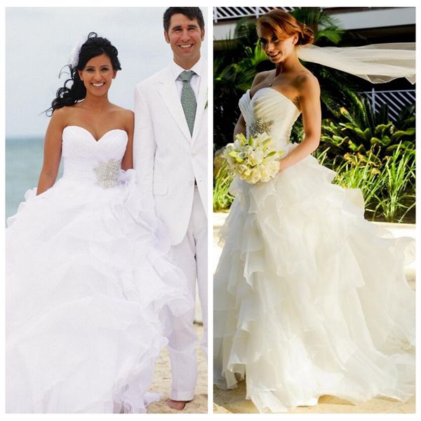 vintage sweetheart organza tiered a-line wedding dresses beach lace up back beaded waist bridal gowns formal vestidos de mariee cheap, White
vintage sweetheart organza tiered a-line wedding dresses beach lace up back beaded waist bridal gowns formal vestidos de mariee cheap, White