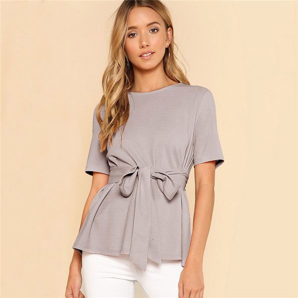 womens clothing blouses for women self belt keyhole back solid out going pullover women summer and minimalist elegant blouse, White
womens clothing blouses for women self belt keyhole back solid out going pullover women summer and minimalist elegant blouse, White
