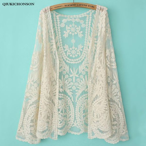 qiukichonson lace cardigan summer bohemian beach cover up v-neck embroidery cotton lace ladies womens cardigan long sleeve, White
qiukichonson lace cardigan summer bohemian beach cover up v-neck embroidery cotton lace ladies womens cardigan long sleeve, White