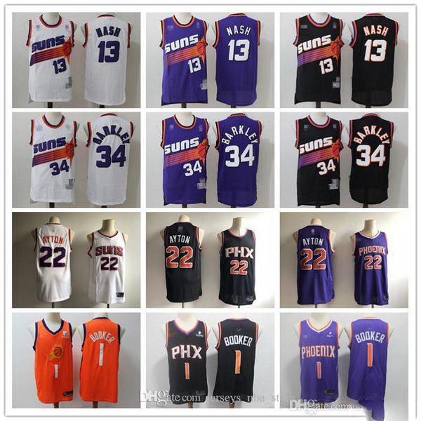 mens phoenix nba suns throwback steve 13 nash charles 34 barkley devin 1 booker deandre 22 ayton shorts basketball jerseys, Black;red 
mens phoenix nba suns throwback steve 13 nash charles 34 barkley devin 1 booker deandre 22 ayton shorts basketball jerseys, Black;red