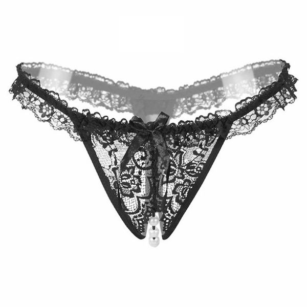 1/2pc women new lingerie lace transparent panties thongs g string with pearl crotchless culotte femme underwear, Black;white
1/2pc women new lingerie lace transparent panties thongs g string with pearl crotchless culotte femme underwear, Black;white
