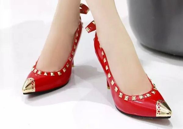 2019 rivet women's shoes in spring and autumn with new style high heel fine heel pointed end @209, Black
2019 rivet women's shoes in spring and autumn with new style high heel fine heel pointed end @209, Black