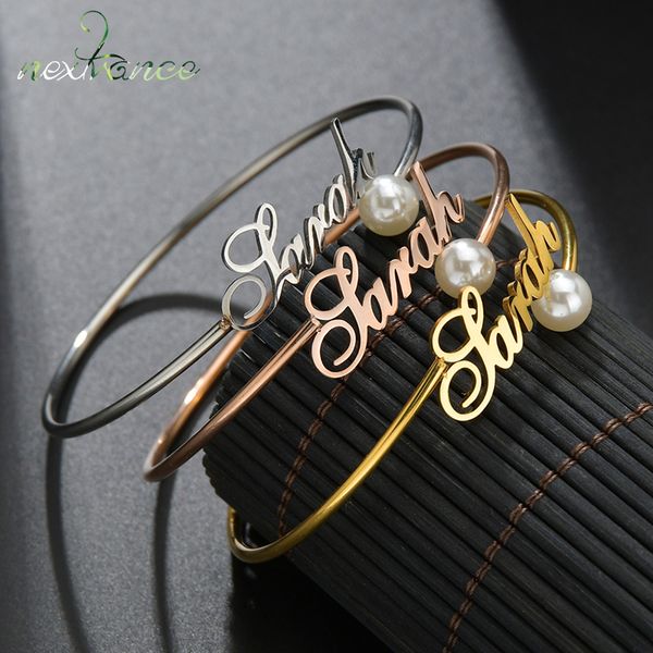 nextvance stainless steel customized name adjustable bracelet gold personalized pearl bangles for lovers birthday festival gifts, Black
nextvance stainless steel customized name adjustable bracelet gold personalized pearl bangles for lovers birthday festival gifts, Black