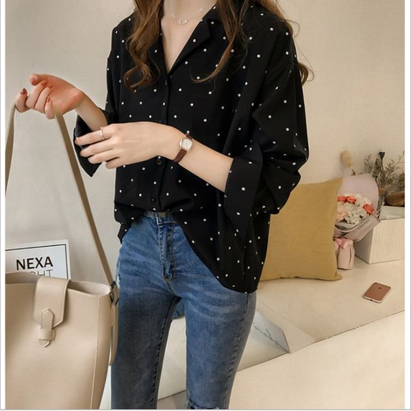 plus size 4xl chiffon blouse women 2019 spring autumn polka dot printed notched long sleeve shirt loose casual ladies, White
plus size 4xl chiffon blouse women 2019 spring autumn polka dot printed notched long sleeve shirt loose casual ladies, White