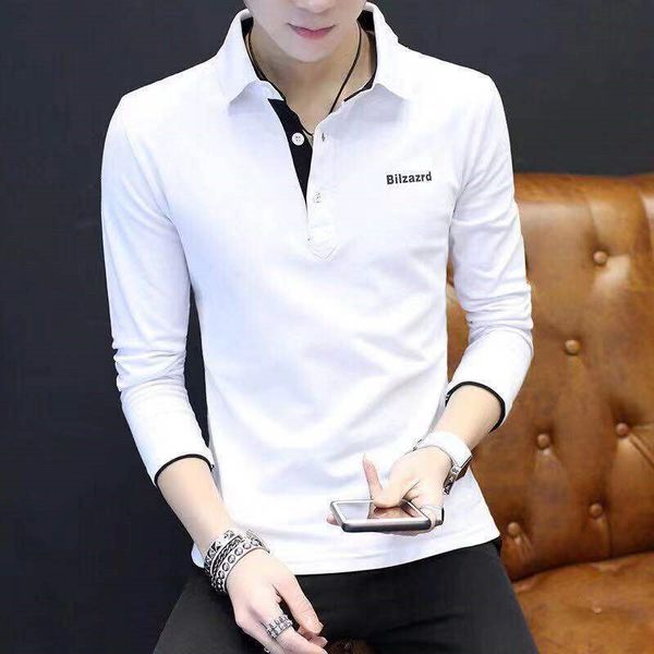 men's polos fashion brand designer shirt men korean slim fit long sleeve streetwear cotton poloshirt casual clothing, White;black
men's polos fashion brand designer shirt men korean slim fit long sleeve streetwear cotton poloshirt casual clothing, White;black