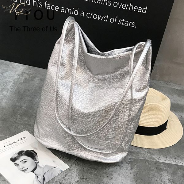 ttou fashion woman shoulder bags soft pu leather handbag silver black ladies casual shipping tote bags travel sac a main
ttou fashion woman shoulder bags soft pu leather handbag silver black ladies casual shipping tote bags travel sac a main