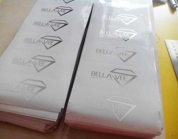 Personalized Silver Foil Stamping Transparent Pvc Label Sticker, Put Your Logo On, Item No.cu10