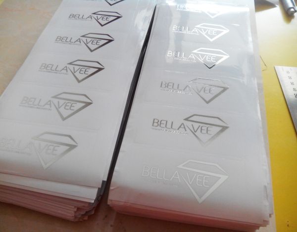 Personalized Silver Foil Stamping Transparent Pvc Label Sticker, Put Your Logo On, Item No.cu10