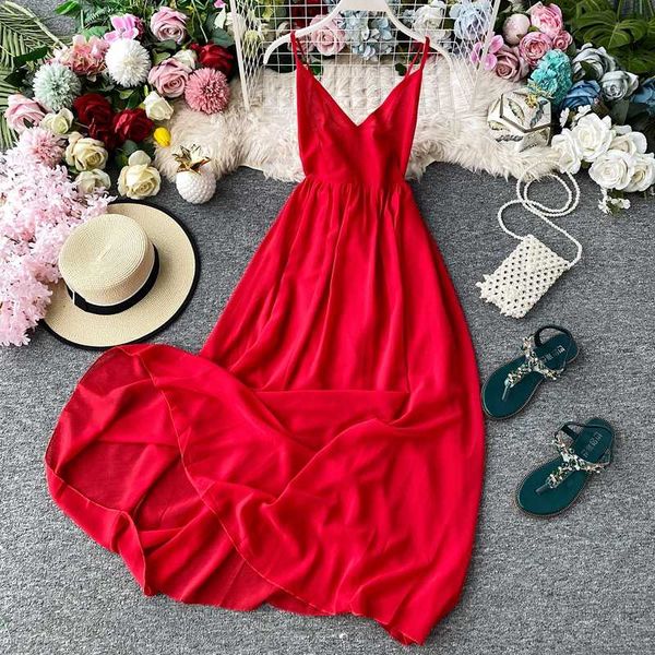 2020 v-neck backless women long dress summer sleeveless high waist big swing a-line vintage red maxi dress for female new, Black;gray
2020 v-neck backless women long dress summer sleeveless high waist big swing a-line vintage red maxi dress for female new, Black;gray