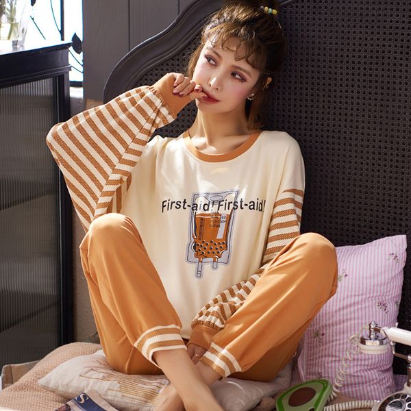 comfortable pajamas set cute printed long sleeve 2020 spring and autumn pajamas thin soft casual female student home, Black;red
comfortable pajamas set cute printed long sleeve 2020 spring and autumn pajamas thin soft casual female student home, Black;red