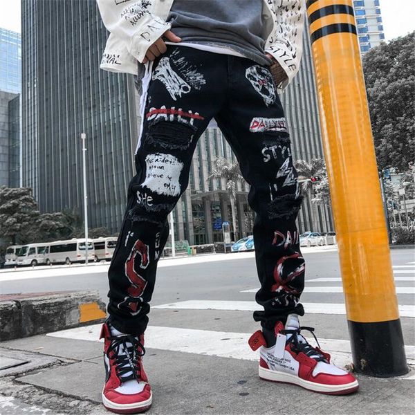 high street hole retro black skull jeans men's original straight slim punk pants denim trousers --xxl, Blue
high street hole retro black skull jeans men's original straight slim punk pants denim trousers --xxl, Blue