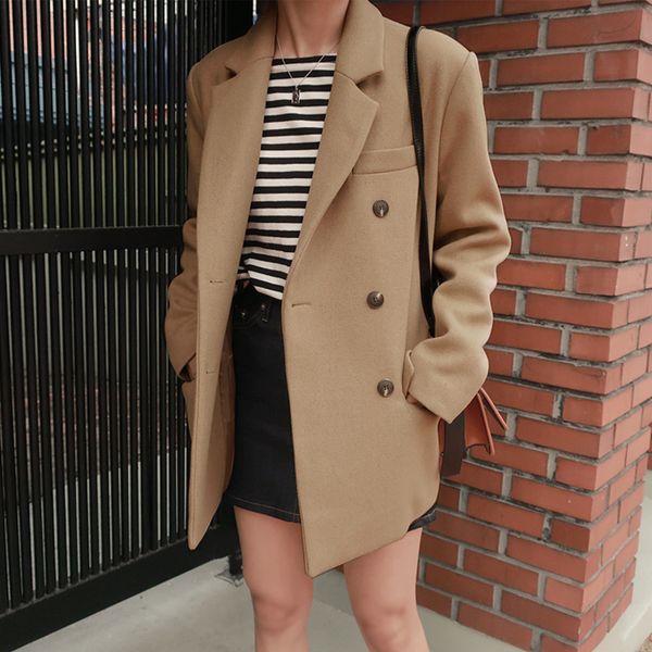 tvvovvin 2019 autumn winter new casual fashion women loose plus solid color double-breasted long-sleeved woolen coat c547, Black
tvvovvin 2019 autumn winter new casual fashion women loose plus solid color double-breasted long-sleeved woolen coat c547, Black