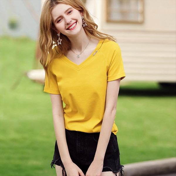 2020 short-sleeved female v-neck women's 5126 2020 short-sleeved t-shirt female v-neck women's t-shirt 5126, White
2020 short-sleeved female v-neck women's 5126 2020 short-sleeved t-shirt female v-neck women's t-shirt 5126, White