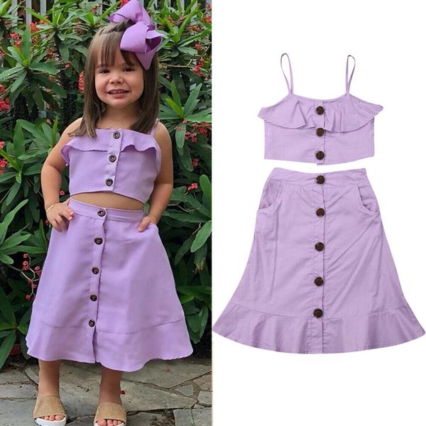 1-6y toddler baby girls clothes sets purple sling vest t-shirt skirt 2pcs outfits, White
1-6y toddler baby girls clothes sets purple sling vest t-shirt skirt 2pcs outfits, White