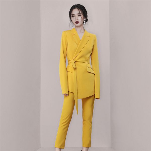 women's suit favorite handsome yellow lady suit new women's 2 piece set blazer with trousers trouser best, White;black
women's suit favorite handsome yellow lady suit new women's 2 piece set blazer with trousers trouser best, White;black