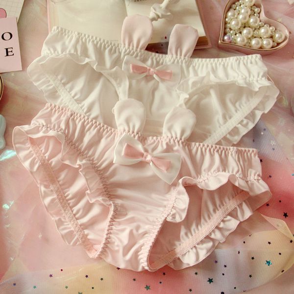 japanese lovely cute kawaii lolita rabbits 3d ears bowknot ruffle panties underwear brief lingeries 2colors, Black;pink
japanese lovely cute kawaii lolita rabbits 3d ears bowknot ruffle panties underwear brief lingeries 2colors, Black;pink