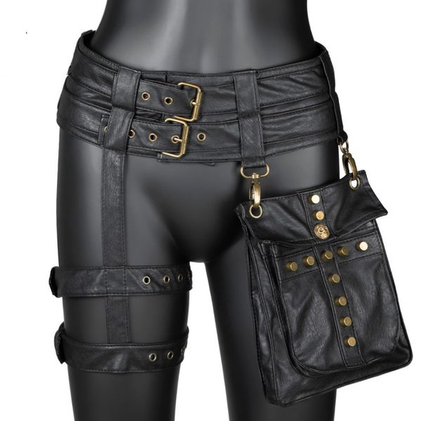 ladies europe and america motorcycle leather lady bag retro belt bag