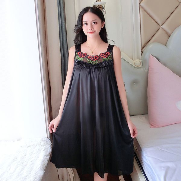 new 12 colors plus size women iace silk sleepwear female nightgown women nightwear for ladies night shirts home clothing, Black;red
new 12 colors plus size women iace silk sleepwear female nightgown women nightwear for ladies night shirts home clothing, Black;red