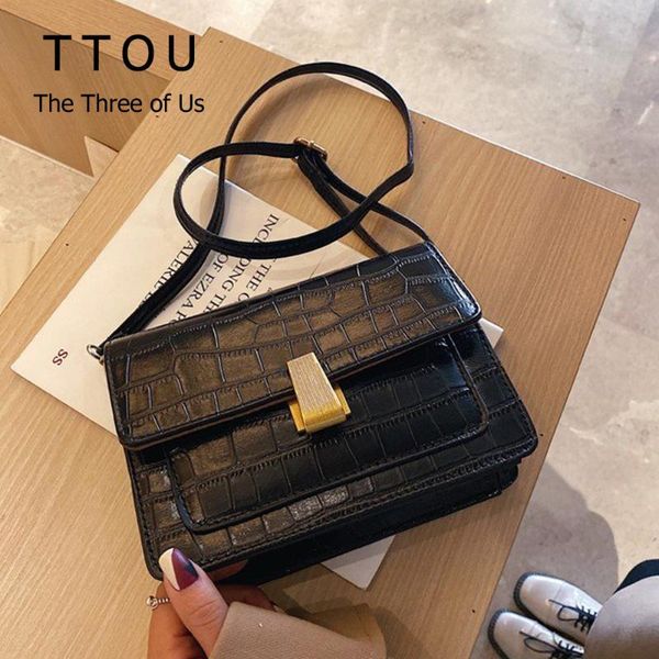retro small square bag for woman wild shoulder bag luxury ladies casual handbags bags designer alligator pattern crossbody bags