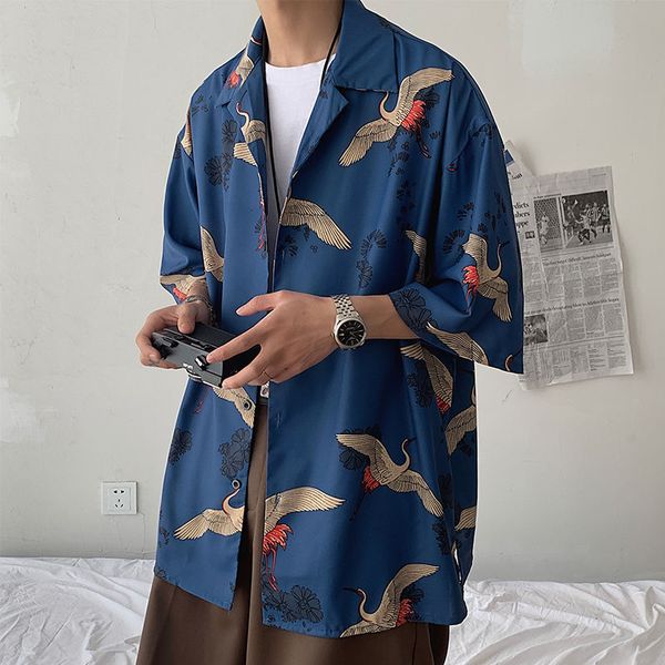 men's casual shirts 2021 printing loose short sleeve hawaiian shirt french cuff mens fashion streetwear clothes camisa masculina -xl, White;black
men's casual shirts 2021 printing loose short sleeve hawaiian shirt french cuff mens fashion streetwear clothes camisa masculina -xl, White;black