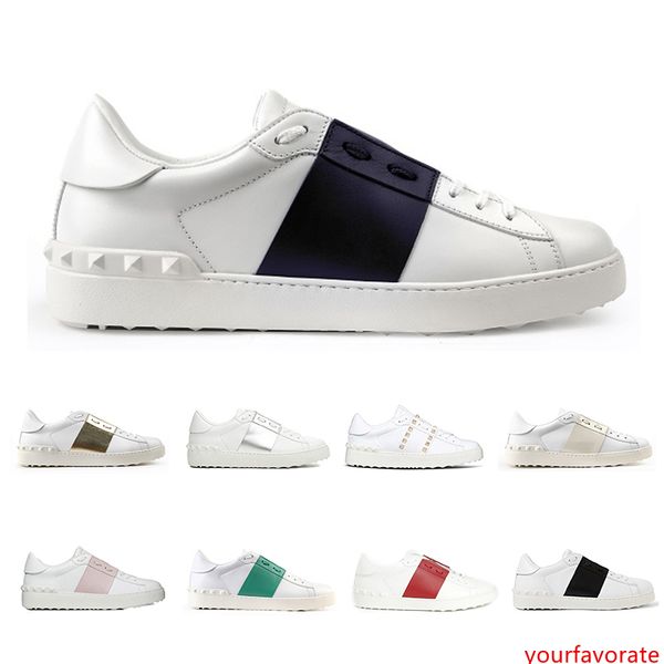 fashion designer shoes for men women rivet sliver black green pink stripe leather walking casual shoe size 36-46
fashion designer shoes for men women rivet sliver black green pink stripe leather walking casual shoe size 36-46