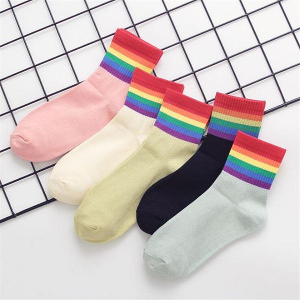 spring funny rainbow socks female women summer cotton colorful striped short socks harajuku girl streetwear fashion meias, Black;white
spring funny rainbow socks female women summer cotton colorful striped short socks harajuku girl streetwear fashion meias, Black;white